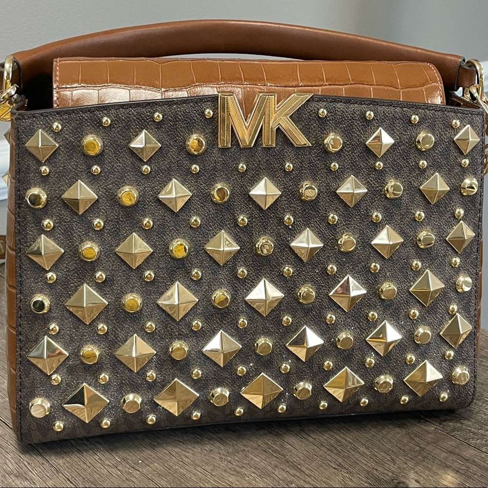 Michael Kors Karlie Satchel Studded Handbag